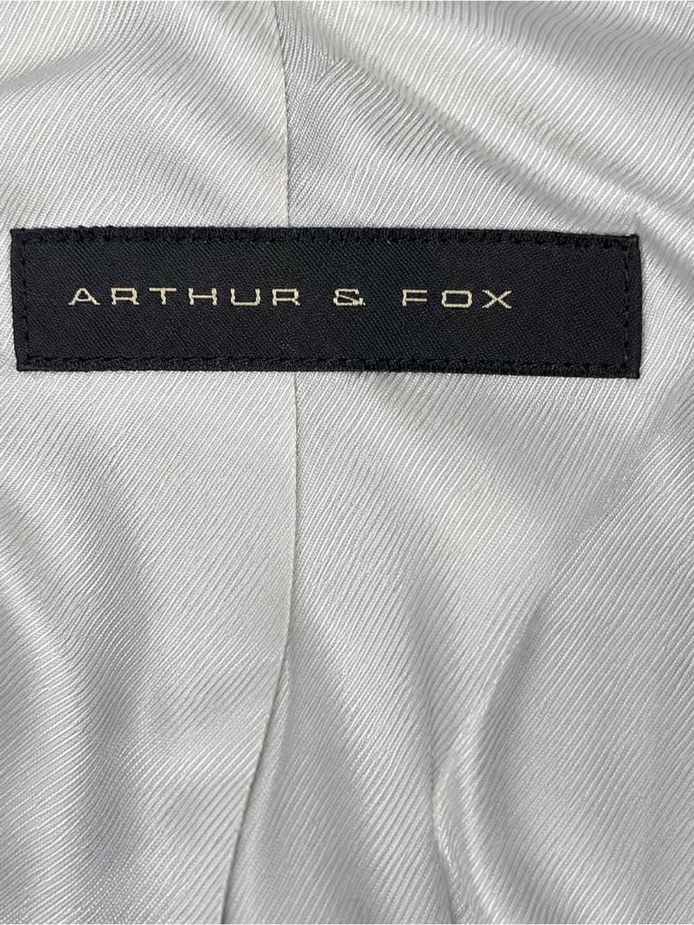 Arthur & Fox Made in Italy 100% Linen Blazer Size 42 Blue Gray Ivory Trim Crest - Picture 7 of 7